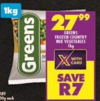 Shoprite GREENS FROZEN COUNTRY MIX VEGETABLES 1kg offer