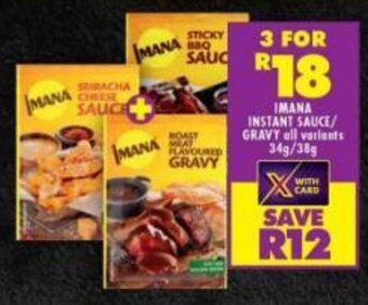 Shoprite IMANA INSTANT SAUCE/ GRAVY all variants 34g/38g offer