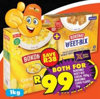 Shoprite BOKOMO WEET-BIX CEREAL 900g BOKOMO CORN FLAKES 1kg offer