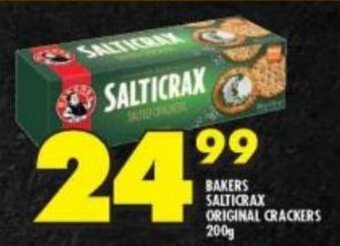 Shoprite BAKERS SALTICRAX ORIGINAL CRACKERS 200g offer
