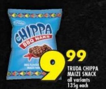 Shoprite TRUDA CHIPPA MAIZE SNACK all variants 135g each offer