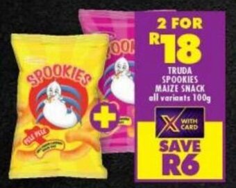 Shoprite TRUDA SPOOKIES MAIZE SNACK all variants 100g offer