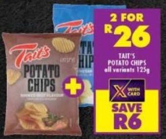 TAIT'S POTATO CHIPS all variants 125g