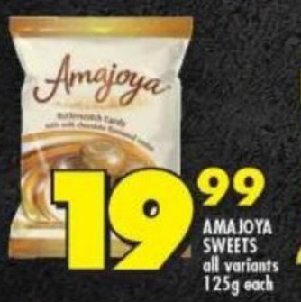 Shoprite AMAJOYA SWEETS all variants 125g each offer