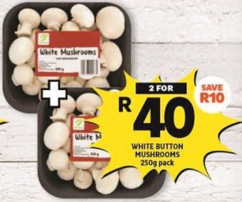 Shoprite WHITE BUTTON MUSHROOMS 250g pack offer
