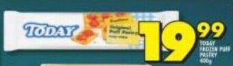 Shoprite Today Frozen Puff Pastry 400g offer