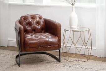 Heston chesterfield leather armchair...