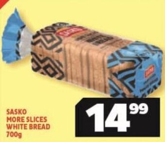 Usave SASKO MORE SLICES WHITE BREAD 700g offer