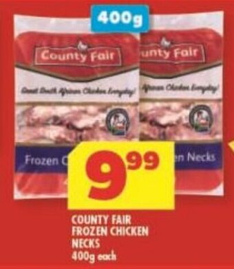 Usave COUNTY FAIR FROZEN CHICKEN NECKS 400g each offer