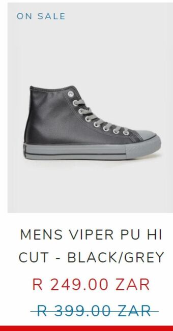 Mens viper pu hi cut black/grey