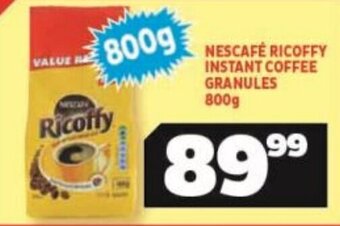 Usave NESCAFÉ RICOFFY INSTANT COFFEE GRANULES 800g offer