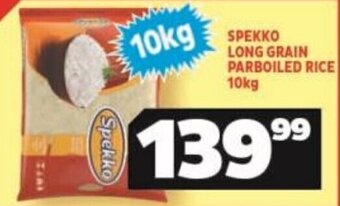 Usave SPEKKO LONG GRAIN PARBOILED RICE 10kg offer