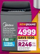 Game Midea 13kg top loader washing machine ma200w130/g offer