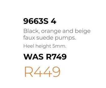 Honey Fashion Accessories Black, orange and beige faux suede pumps offer