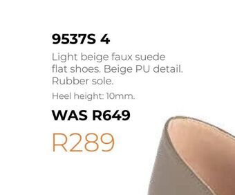 Honey Fashion Accessories Light beige faux suede flat shoes. beige pu detail offer