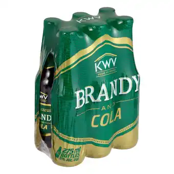 Pick n Pay Liquor Kwv brandy & cola 275ml x 6 offer