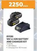 BUCO Ryobi 18v li-ion battery & charger kit 1372096-each offer