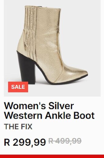 Women's silver western ankle boot
