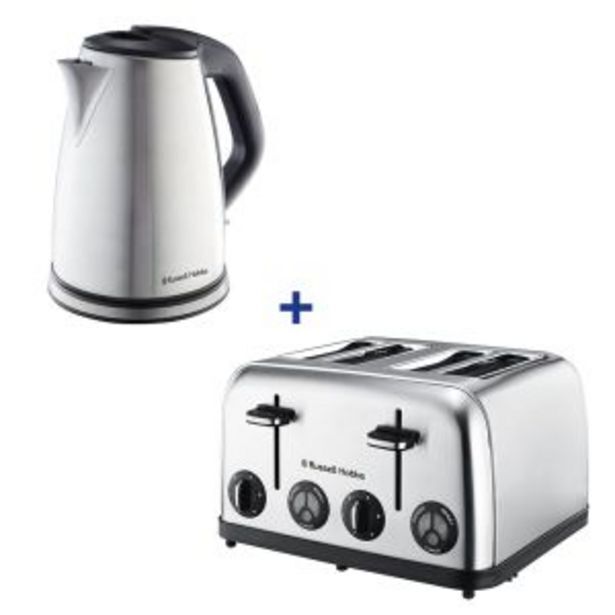 Russell hobbs stainless steal kettle and toaster rhssk04 + 13976 offer at Hirsch's
