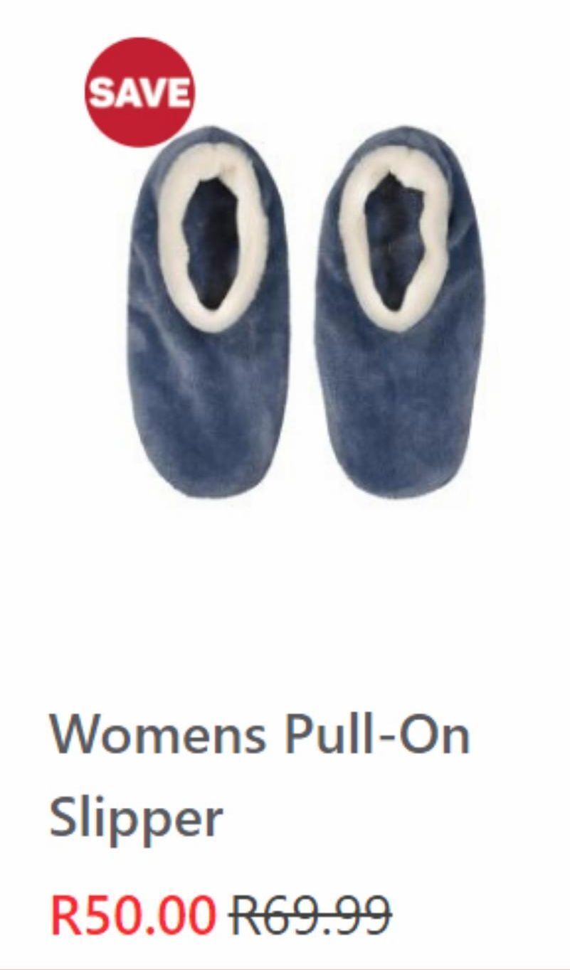 Womens pull on slipper offer at Pick N Pay Clothing