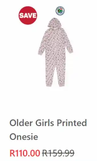 Older girls printed onesie