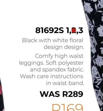 Black with white floral design design.