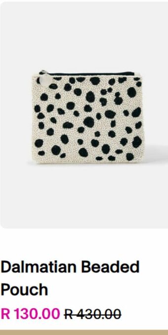 Dalmatian beaded pouch