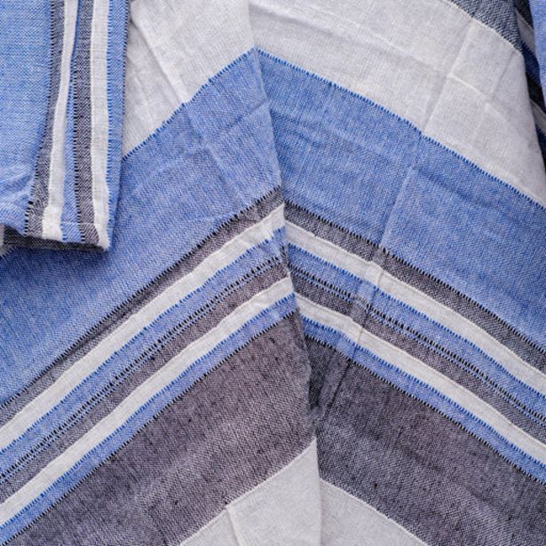 Multi stripe cotton throw navy offer at Whitehouse