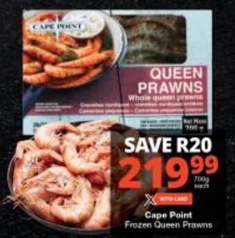Checkers Cape Point Frozen Queen Prawns offer