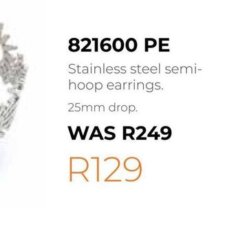 Honey Fashion Accessories Stainless steel semi-hoop earrings offer