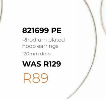 Honey Fashion Accessories Rhodium plated hoop earrings offer