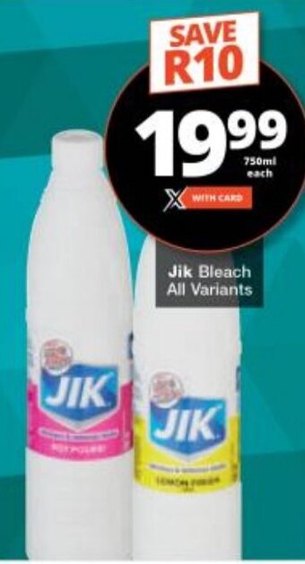 Checkers Jik Bleach All Variants offer