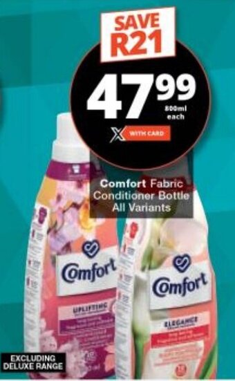 Comfort Fabric Conditioner Bottle All Variants