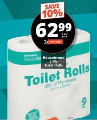 Checkers Housebrand 2 Ply Toilet Rolls offer