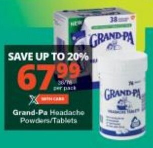 Checkers Grand-Pa Headache Powders/Tablets offer