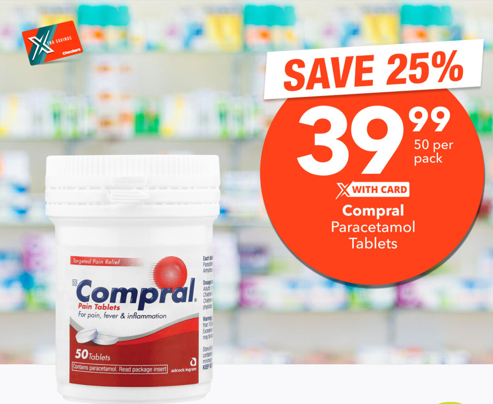 Compral Paracetamol Tablets offer at Checkers