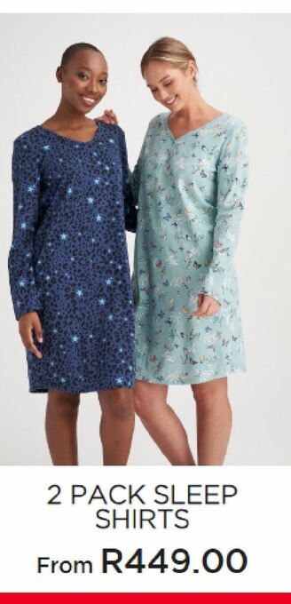 Miladys 2 pack sleep shirts offer