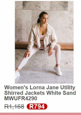 Women's lorna jane utility shirred jackets white sand