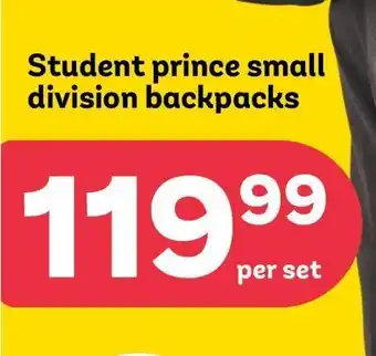 PEP Student prince small division backpacks offer