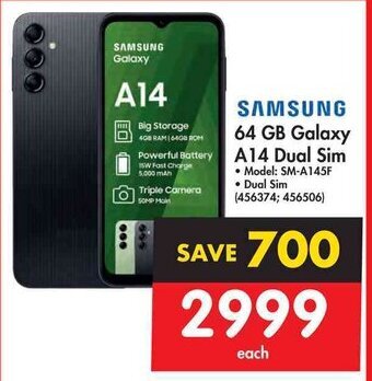 Makro SAMSUNG 64 GB Galaxy A14 Dual Sim offer