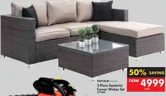 Makro terraceleisure 3-Piece Santorini Corner Wicker Set (377889) offer