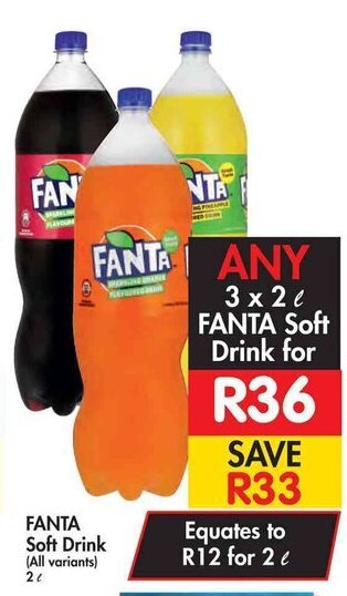 Makro FANTA Soft Drink (All variants) 2L offer