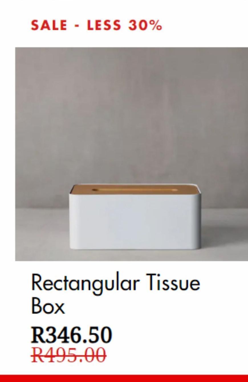 Rectangular tissue box offer at Weylandts