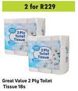 Game Great value 2 ply toilet tissue-for 2 x 18s offer