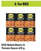 Game Koo baked beans in tomato sauce-for 6 x 410g offer