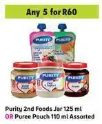 Game Purity 2nd foods jar 125ml or puree pouch 110ml assorted-for 5 offer