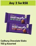 Game Cadbury chocolate slabs assorted-for 2 x 150g offer