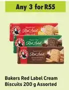 Game Bakers red label cream biscuits assorted-for any 3 x 200g offer