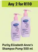 Game Purity elizabeth anne's shampoo pump-for any 2 x 500ml offer