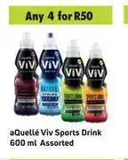 Game Aquelle viv sports drink assorted-for any 4 x 600ml offer